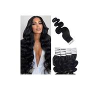 Tape in Hair Extensions Natural Black Remy Human Straight Seamless Skin Weft Hair Wear and Go(40 pcs-100g,16 inch)