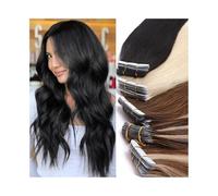 Tape in Hair Extensions Tape in Hair Extensions Real Human Hair 16-26 Inches 20Pcs 50g/pack Straight Seamless Weft Skin Invisible Thick Remy Hair Tape in Extensions Tape in Extensions(Bleach Blonde,16