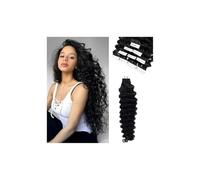 Tape ins Human Hair Extensions for Black Women, Natural Black Remy Deep Wave Curly Hair Extensions Wear and Go(40 pcs,18 inch)