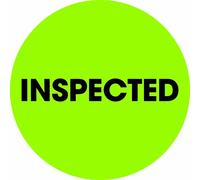 Tape Logic Circle Label, Legend"Inspected", 2" Diameter, Fluorescent Green, Roll of 500 (DL1262)