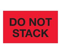 Tape Logic DL1099 Special Handling Label, Legend"Do Not Stack", 5" Length x 3" Width, Fluorescent Red (Roll of 500)