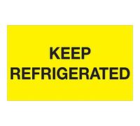 Tape Logic DL1115 Special Handling Label, Legend"Keep Refrigerated", 5" Length x 3" Width, Fluorescent Yellow (Roll of 500)