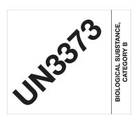 Tape Logic DL1404 Labels,"UN3373 Biological Substance Category B", 4" x 4 3/4", Black/White, 500 Per Roll