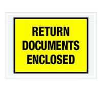 Tape Logic TLPL448"Return Documents Enclosed" Envelopes, 7 1/2" x 5 1/2", Yellow (Pack of 1000)