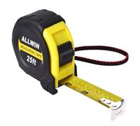 ALLWIN Tape Measure 25 Ft - Metal Retractable Tape Measure with Fractions, Easy Read Steel Tape Measure, 1-inch Wide X 25 Foot