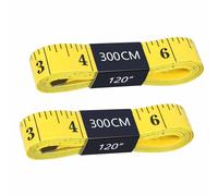 Tape Measure for Body - 2 Pack (120in 3M) Double Scale Sewing Measuring Tape for Tailors - Portable Fabric Tape Measure in Yellow