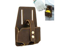 Tape Measure Holder for Belt - Vista Leather Strap Holster Storage Case Wear-resistant Tool Bag Measure Holder with Large Capacity | Mobile Accessories to Carry on the Hip | Carpentry Work