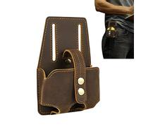 Tape Measure Holder: Leather Belt Storage, For Measuring Tools | Craftsmanship Construction, Easy Access For Transportation, Carpenter Equipment, E