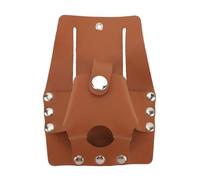 Tape Measure Holder PU Leather Large Capacity Button Closure Tape Measure Pouch Belt Tool Carrier Holder for Carpenters Construction Workers Brown