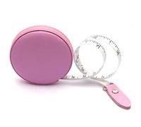 Tape Measure Leather Retractable, 60 Inch/1.5 Meter Long Small Sewing Tape Measure for Tailors and Designers (Pink)