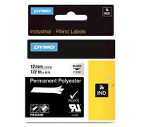 TAPE PERM POLY BLACK ON CLEAR 12MM - 622289