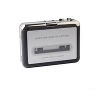 Tape Recorder Cassette Player with MP3 Conversion USB Cable for Laptop Digitise Old Music Auto Reverse Compact Design Silver