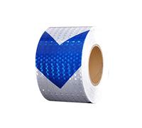 Tape Roll Reflective Tape Sticker - Warning Tape Reflector Tape Car Night Traffic Luminous Arrow Warning Sign Sticker Front Bumper Bike Tape (Color : Orange red, Size : L6m×w10cm)(Blue white,L6m