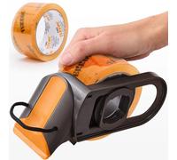 Tape Terror Heavy Duty Packaging Tape and Dispenser, Includes 1 Roll, Razor-Sharp Cutting Edge to Seal Storage Boxes, Works with Standard Bulk Tapes, Up to 2” Wide, Refillable