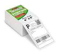 TAPEBEAR 10cmx15cm Direct Thermal Labels Fan-Fold 500Labels | Waterproof Oilproof, Scratch Resistant, BPA-Free, Address White Blank Shipping Labels Clearly Printed for Small Business