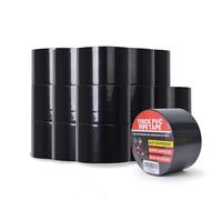 TAPEBEAR 18 Rolls Corrosion Protection Pipe Tape, 10mil Pipe Wrap Tape for Drain Pipe, Metal Electrical Outdoor Underground Pipe, Waterproof PVC Black Tape Thicker for Hose Leak Proof, 75mm x 30m
