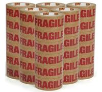 TAPEBEAR 36Rolls Fragile Tape Eco-Friendly Kraft Paper Tape 50mm x 50m, Biodegradable Packaging Brown Paper Tape Self Adhesive Box Tape for Small Business, Shipping, Sealing, Moving