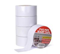 TAPEBEAR 5 Rolls Corrosion Protection Pipe Tape, Pipe Wrap Tape for Drain Pipe, Metal Electrical Outdoor Underground Pipe, Waterproof PVC White Tape, Duct Anti-Corrosion and Protection, 50mm x 30m