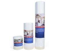 TAPEBEAR Automotive Pre-Taped Masking Film Upgrade Thickness, 3-Size Tape and Drape, Plastic Cover for Painting, Plastic Sheeting Masking Tape Film for Floor and Furniture, 550mm/1400mm/2600mm x 27m