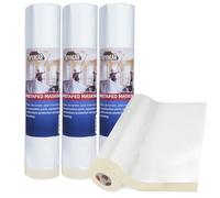 TAPEBEAR Automotive Pre-Taped Masking Film Upgrade Thickness, Tape and Drape 2600mm x 27m, Plastic Cover for Painting, Plastic Sheeting Masking Tape Film for Floor, Appliance and Furniture, 4Rolls