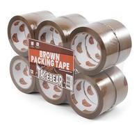 TAPEBEAR Brown Packing Tape 12Rolls, Parcel Tape General Purpose 2.6mil/66mic 48mm x 50m Packaging Tape Refills Moving Tape for Boxes, Secure Sticky Brown Tape Heavy Duty for Cartons, Postage