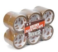 TAPEBEAR Brown Packing Tape 12Rolls, Parcel Tape General Purpose 2mil/50mic 48mm x 50m Packaging Tape Refills Moving Tape for Boxes, Secure Sticky Brown Tape Heavy Duty for Cartons, Postage