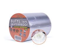 TAPEBEAR Butyl Tape, Waterproof Sealing Tape Aluminum Foil Tape, for RV Repair, window, Silicone, Glass & EDPM Roof Leak Patching, Boat and pipe Sealing, Silver, 6inch x16feet