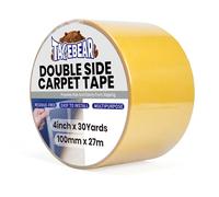 TAPEBEAR Carpet Tape Double Sided 100mm x 27m, Heavy Duty Rug Gripper Anti Slip Anti Curling Floor Tape Residue-Free, Two Sided, Removable, Waterproof for Area Rugs, Mats, Strong Hold for Tile,Yellow