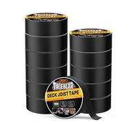 TAPEBEAR Deck Joist Tape 50mm*15m*12rolls Flashing Tape Joint Tape for Decking, Waterproof Butyl Sealant Black Butyl Tape Anti-Corrosion Weather Resistant for Wood, Roof, Beam, Rim