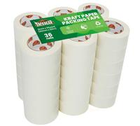 TAPEBEAR Eco-Friendly Kraft Paper Tape 50mm x 50m, White Paper Packing Tape
