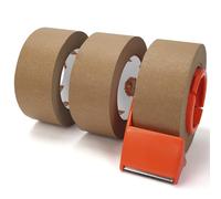 TAPEBEAR Eco-Friendly Kraft Paper Tape with Dispenser, Biodegradable