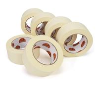 TAPEBEAR General Purpose Masking Tape 5cm x 55m, Beige White Painters Tape for Painting, Labeling, DIY Arts Crafts, Home Office School Projects, 6Rolls