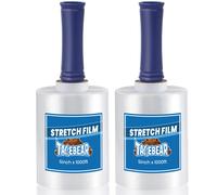 TAPEBEAR Stretch Wrap Film 80 Gauge, 15" x 1000Ft Shrink Wrap Roll with Handles, Stretch Film roll Industrial Strength Self-Adhering Plastic Wrap for Pallet Wrapping, Furniture Moving, Luggage packing