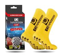 Tapedesign - "Classic 1 Pair Non-Slip Football Grip Socks Yellow (Size 5-14) for Men, Women & Kids - Soccer Socks Adults & Youth (Unisex) - Anti-Slip Sport Socks for Basketball, Tennis & Running