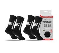 Tapedesign Double Pack Superlight Socks - 2 Pairs Ultra Light Grip Socks for Football & Sports - Super Thin & Elastic - Non-Slip in Shoes - Maximum Grip & Comfort for Training & Competition