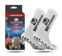 Tapedesign Mens Classic Grip Socks Cotton White One Size