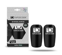 TAPEDESIGN Mini Shin Pads - Ultralight & Flexible - Individually Adjustable Shin Pads - For Kids & Men - Non-Slip - Mini Shin Pads Football Black