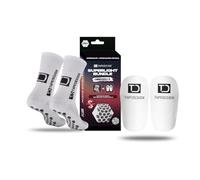 Tapedesign Superlight Grip Socks + Shinguards 2.0 - Ultra Light Football Socks with Non-Slip Spikes and Adjustable Shin Guards - Perfect Support for Football,