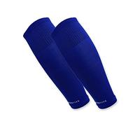 Tapedesign - "TUBES 1 Pair of Football Sleeves (Footless) in Blue for Men, Women & Youth (Size 5-14) - Soccer Leg & Calf Socks for Shin Guards - Adults & Kids Long Shin Guard Cover (OneSize)