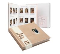 Tapeera 132 Pockets Instant Photo Album with Writing Space for 2x3 Pictures - Compatible with Instax Mini Film, Hardcover Polaroid Photo Album, Guest Book for Wedding, Memory Scrapbook (Beige)
