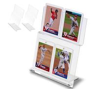 Tapeera 3-Pack Acrylic Tabletop Card Holder Display Holds 12 Cards - Trading Card Slab Display for Graded Cards Magnetic Cards & Toploader - Sports Card Display Case for Baseball Basketball Football