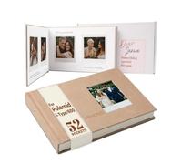 Tapeera 52 Pockets Instant Photo Album with Writing Space - Compatible with Polaroid i-Type 600 SX-70 Film, Hardcover Polaroid Photo Album, Guest Book for Wedding, Memory Scrapbook (Beige)