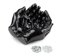 Tapeera Hand Shaped Succulent Planter Pot - Crystal Holder Display - Air Plant Holder Hand Planter - Giving Hands Sculpture Decor - Key Holder Bowl Ring Dish Trinket Dish - Candle Holder (Black)