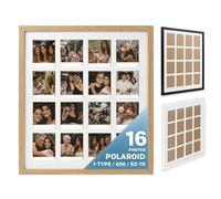 Tapeera Wood Multi Picture Frame Collage Wall Decor For Polaroid i-Type 600 Film -16 Openings Large Photo Collage Frame For Wall Mini Picture Wall Frame - Not Compatible with Fujifilm Instax Mini Film