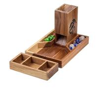 Tapeera Wooden Magnetic Dice Tower with Tray - Dungeons and Dragons Accessory - Portable Dice Roller for Tabletop RPG - DND Gifts