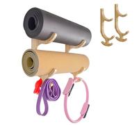 Tapeera Wooden Yoga Mat Holder Wall Mount - Home Gym Accessories Wall Rack - Exercise Mat Storage Rack - Workout Mat Gym Organization - Workout Equipment Storage