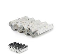 Tapeera Zig Zag Jesmonite Terrazzo Stone Soap Dish for Bathroom Sink - Concrete Soap Saver - Self Draining.