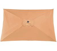 Tapef@ Outdoor Patio Umbrella Replacement,3X2m/6 Arms Garden Parasol Canopy, Rectangular Patio Parasol Umbrella Replacement Canopy for Patio/Beach/Balcony/Pool-Khaki