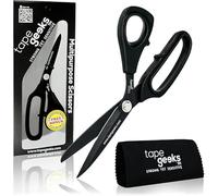 TapeGeeks Kinesiology Taping Scissors Plus Conditioning Cloth (Black, 1 Pack)