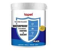 Tapel Water-Based Liquid Rubber Waterproof Sealant - Black 710ML - Waterproof Rubber Paint Indoor & Outdoor Coating Sealant for Leaks, Cracks & Roof Repair - Easy to Apply